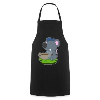 Maus Kaffee Tasse - Kochschürze - Schwarz - Vorne - AI Model Male 185 dark (185cm)