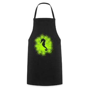 Sea horse - Cooking Apron - black - Front - AI Model Male 185 dark (185cm)