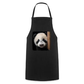 Panda's realistic panda - Cooking Apron - black - Front - AI Model Male 185 dark (185cm)