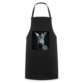 Zebras realistic Zebra - Cooking Apron - black - Front - AI Model Male 185 dark (185cm)