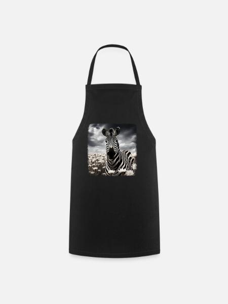 Zebras realistic Zebra - Kochschürze - Schwarz