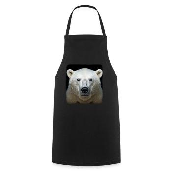 Polar Bear Realistic Polar Bear - Cooking Apron - black - Front - AI Model Male 185 dark (185cm)