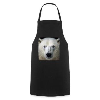 Polar Bear Realistic Polar Bear - Cooking Apron - black - Front - AI Model Male 185 dark (185cm)