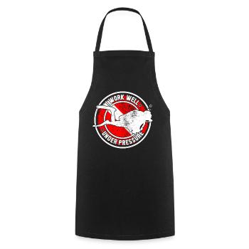 Under Pressure Bull Roundel - Cooking Apron - black - Front - AI Model Male 185 dark (185cm)
