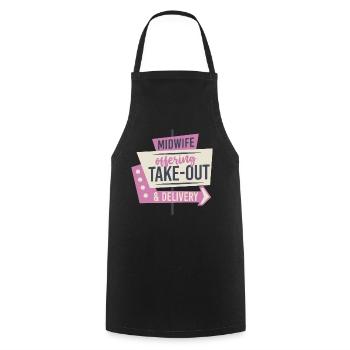 Nurse Midwife Birth Worker Midwife - Cooking Apron - black - Front - AI Model Male 185 dark (185cm)