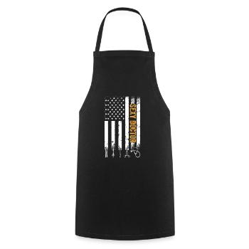 Sexy Doctor US Flag Doctor - Cooking Apron - black - Front - AI Model Male 185 dark (185cm)