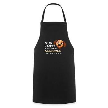 Lustiger Spruch, Kaffee hält Aggromon in Schach - Kochschürze - Schwarz - Vorne - AI Model Male 185 dark (185cm)