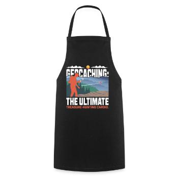 Geocaching: The ultimate treasure-hunting cardio. - Cooking Apron - black - Front - AI Model Male 185 dark (185cm)