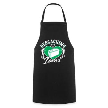 Geocaching-Liebhaber - Kochschürze - Schwarz - Vorne - AI Model Male 185 dark (185cm)