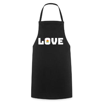 Love Stern Rainbow white lgbt csd tshirt - Kochschürze - Schwarz - Vorne - AI Model Male 185 dark (185cm)