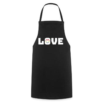 Love Heart Rainbow white - Cooking Apron - black - Front - AI Model Male 185 dark (185cm)