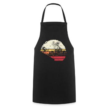 Horizon de la ville Coucher de soleil - Tablier de cuisine - noir - Devant - AI Model Male 185 dark (185cm)