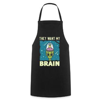 Alien, UFO, UAP, Space, Space Flying Object - Cooking Apron - black - Front - AI Model Male 185 dark (185cm)