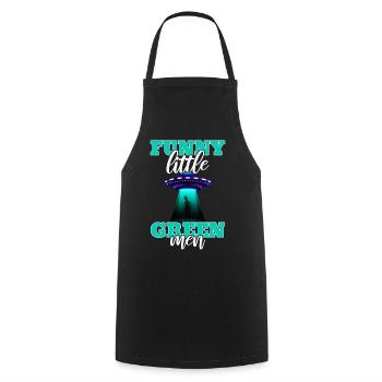 Alien, UFO, UAP, Space, Space Flying Object - Cooking Apron - black - Front - AI Model Male 185 dark (185cm)