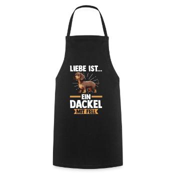 Hund Dachshund Dackel - Kochschürze - Schwarz - Vorne - AI Model Male 185 dark (185cm)