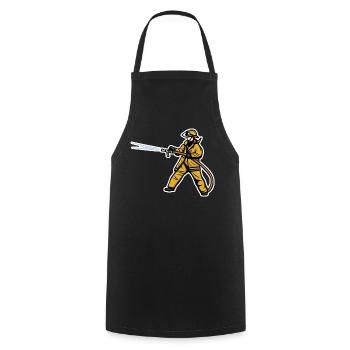 Garçon pompier - Tablier de cuisine - noir - Devant - AI Model Male 185 dark (185cm)