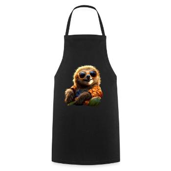 Paresseux, Matin Grouch, Mocassin, Paresseux Mignons - Tablier de cuisine - noir - Devant - AI Model Male 185 dark (185cm)