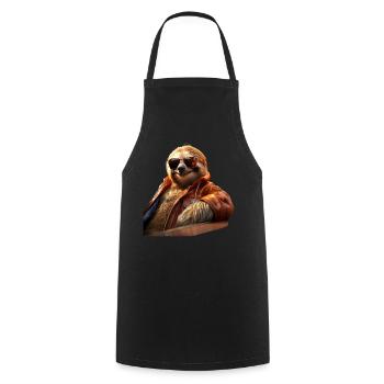 Paresseux, Matin Grouch, Mocassin, Paresseux Mignons - Tablier de cuisine - noir - Devant - AI Model Male 185 dark (185cm)