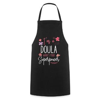 Doula accoucheuse Je suis une doula - Tablier de cuisine - noir - Devant - AI Model Male 185 dark (185cm)