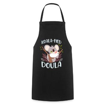 Doula Birth Worker Koala - Kochschürze - Schwarz - Vorne - AI Model Male 185 dark (185cm)