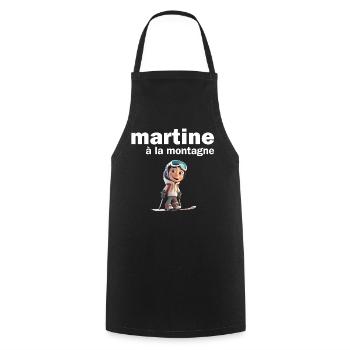 Martine, prénom Martine, je suis Martine - Tablier de cuisine - noir - Devant - AI Model Male 185 dark (185cm)