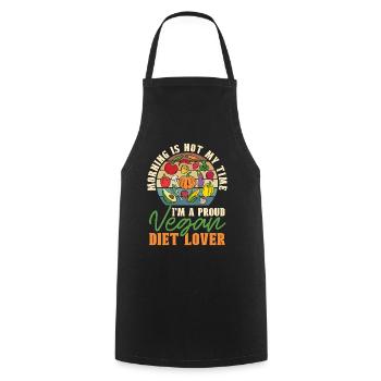 Vegan Diet Lover Morning Is Not My Time Vegan Food - Cooking Apron - black - Front - AI Model Male 185 dark (185cm)