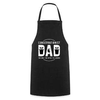 Papa écologiste L’idole L’écologiste - Tablier de cuisine - noir - Devant - AI Model Male 185 dark (185cm)