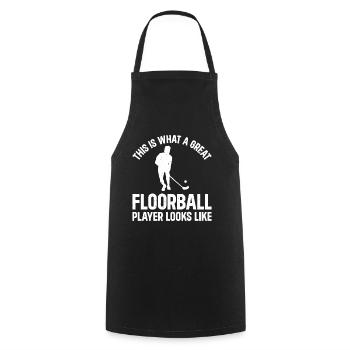 Unihockey Floorball - Great Floorball Player - Cooking Apron - black - Front - AI Model Male 185 dark (185cm)