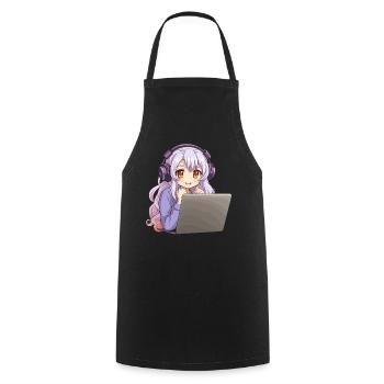 Kawaii Girl Anime and Gaming Anime Lover - Kochschürze - Schwarz - Vorne - AI Model Male 185 dark (185cm)
