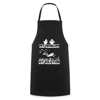 Marine Biologist My Problem My Pictogram Dad Mom - Cooking Apron - black - Front - AI Model Male 185 dark (185cm)
