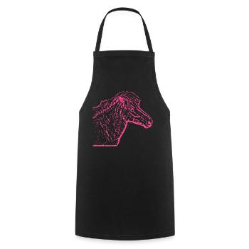 Pferd rosa pink - Kochschürze - Schwarz - Vorne - AI Model Male 185 dark (185cm)
