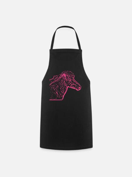 Pferd rosa pink - Kochschürze - Schwarz