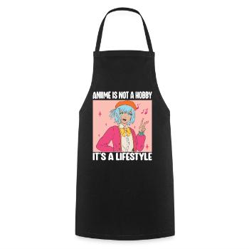 Anime is Not A Hobby It's a Lifestyle Funny Anime - Cooking Apron - black - Front - AI Model Male 185 dark (185cm)