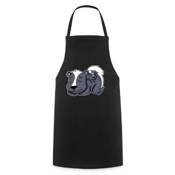 Skunk Family - Skunk avec bébé - Tablier de cuisine - noir - Devant - AI Model Male 185 dark (185cm)