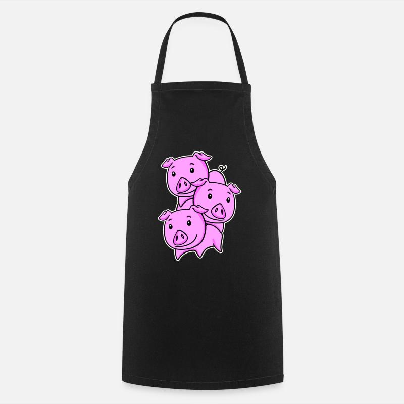 Schweine Schwein Schweinchen - Kochschürze - Schwarz