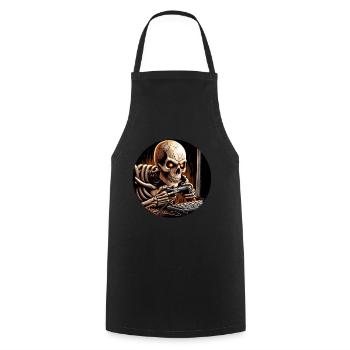 Design de joueurs cool. Squelette aux yeux de feu - Tablier de cuisine - noir - Devant - AI Model Male 185 dark (185cm)