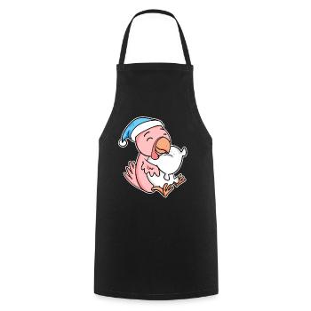 poulet avec oreiller et bonnet somnolent - Tablier de cuisine - noir - Devant - AI Model Male 185 dark (185cm)