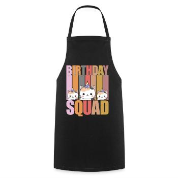 Birthday Squad - Celebrate with Your Crew Funny Ca - Cooking Apron - black - Front - AI Model Male 185 dark (185cm)