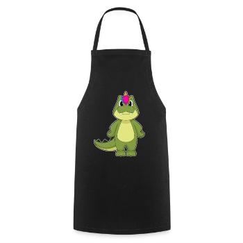 Licorne crocodile - Tablier de cuisine - noir - Devant - AI Model Male 185 dark (185cm)