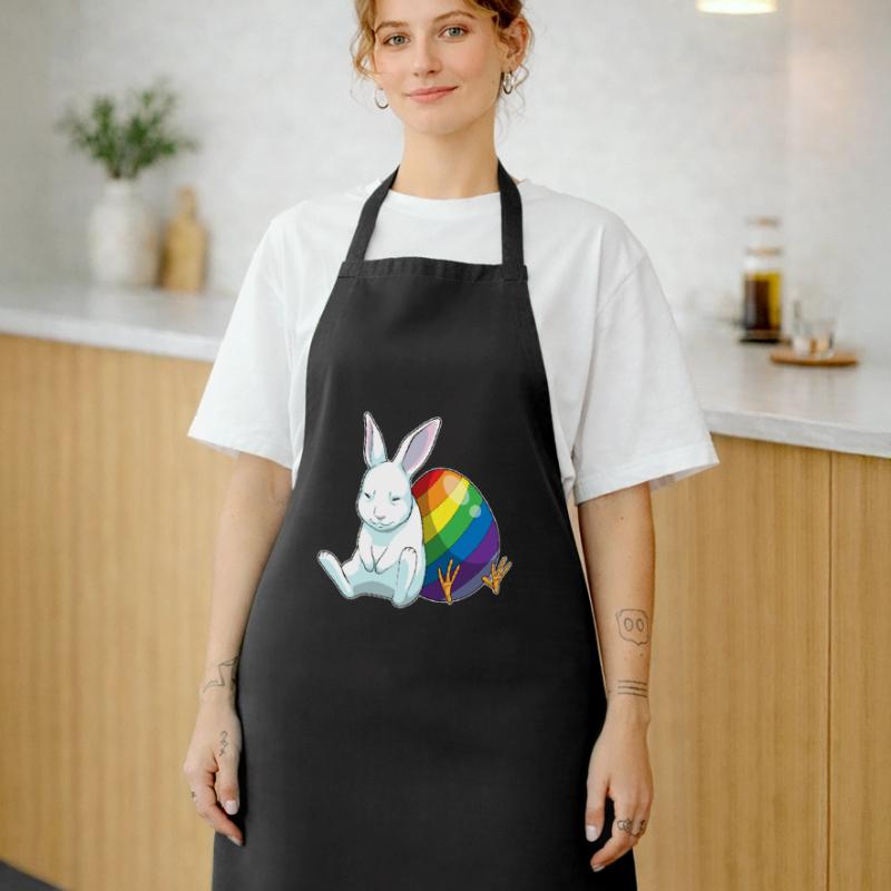 Bunny Easter Easter Egg Rainbow Cooking Apron