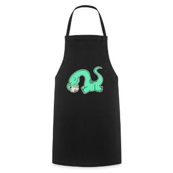 Dino with Baby Dino - Dinosaur - Cooking Apron - black - Front - AI Model Male 185 dark (185cm)