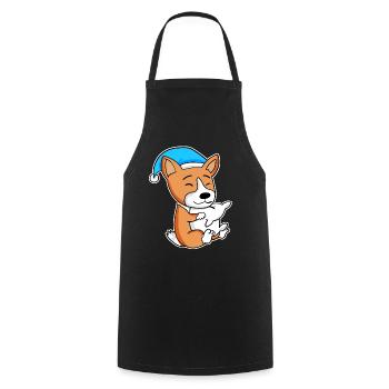 Welsh Corgi Pembroke Sleeping Fatigue Dog Dogs - Cooking Apron - black - Front - AI Model Male 185 dark (185cm)