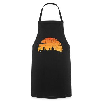 Sunset City Silhouette - Cooking Apron - black - Front - AI Model Male 185 dark (185cm)