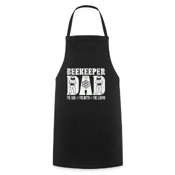 Papa apiculteur L’idole Le mythe L’apiculteur - Tablier de cuisine - noir - Devant - AI Model Male 185 dark (185cm)