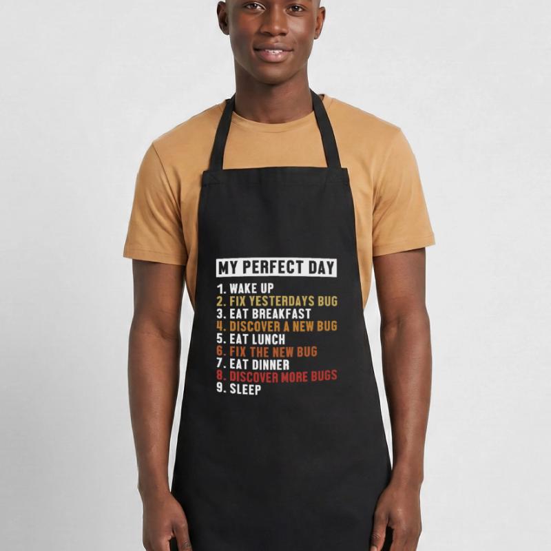 Fix Bugs Perfect Day Developer Coder Programmierer Kochschürze