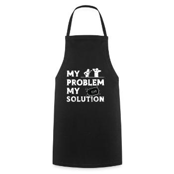 Savonnier Mon Problème Ma Solution Pictogramme Papa Maman - Tablier de cuisine - noir - Devant - AI Model Male 185 dark (185cm)