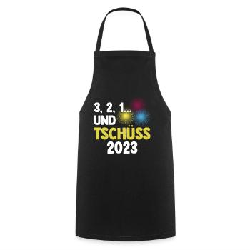Neujahr Feuerwerk Silvester - Kochschürze - Schwarz - Vorne - AI Model Male 185 dark (185cm)