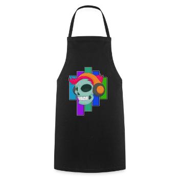 Musique casque Skull - Tablier de cuisine - noir - Devant - AI Model Male 185 dark (185cm)