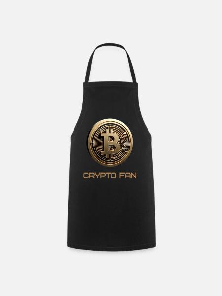 Bitcoin 3D Kryptowährung - Kochschürze - Schwarz