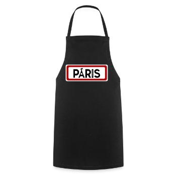 Panneau signalétique ville de Paris - Tablier de cuisine - noir - Devant - AI Model Male 185 dark (185cm)
